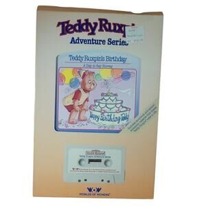 1985 Teddy Ruxpin's Birthday Teddy Ruxpin Adventure Series Tape & Book WOW